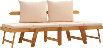vidaXL Vidaxl - Banco De Jard&iacute;n Con Cojines 2 En 1 Madera Maciza De Acacia