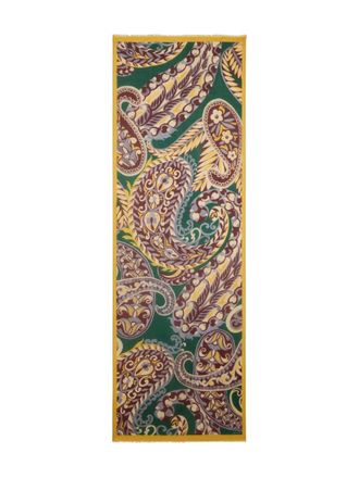 Etro paisley floral scarf - women - Wool/Cashmere/Silk - One Size - Yellow