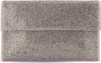Olga Berg Cara Crystal Envelope Clutch in Gunmetal at Nordstrom