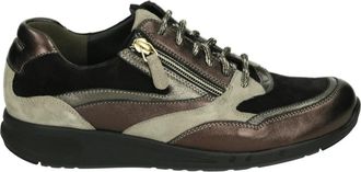 Durea Sportieve Lage Damesschoenen in Brons - Dames - Sneakers - Veelkleurig - 42 EU - Leer - Schoenen