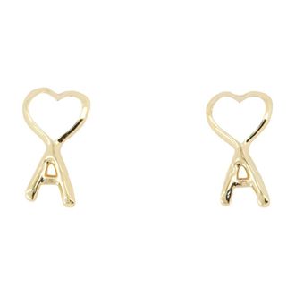 Ami Hammered Ami De Coeur Oorbellen - Dames - Oorbellen - Geel - ONE Size - Accessoires