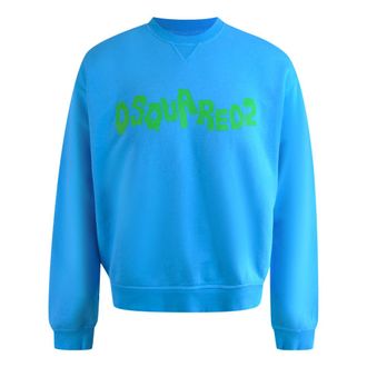 Dsquared2 Contrast Brand Logo Blauwe Sweatshirt