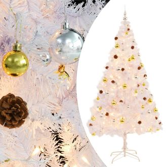 vidaXL Vidaxl - Rbol De Navidad Preiluminado Con Luces Y Bolas Blanco 210 Cm
