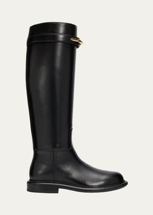 Givenchy Pinch Leather Knee-High Riding Boots
