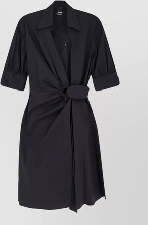 Pinko cotton wrap v-neck short-sleeve knee-length dress