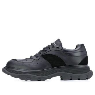 Alexander McQueen Tread Suede-panelled Leather Trainers Black 627222WHRH51081