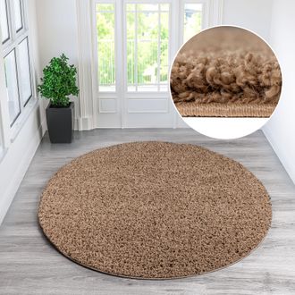 My Home Teppich »Shaggy 30« rund 30 mm Höhe Teppich in Uni-Farben, besonders weich und kuschelig