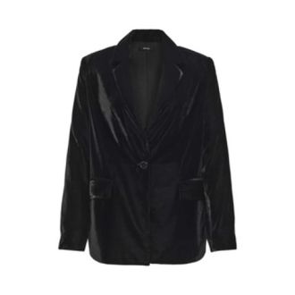 OPUS Klassieke damesblazer in effen kleur - Dames - Jassen - Zwart - Maat: M