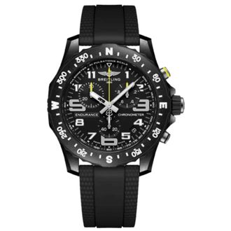 Breitling Endurance Pro 44 Chronograph Black Dial Rubber Strap Mens Watch X82310E51B1S2