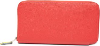 Herm&egrave;s Silkin Red Color Epsom Leather Long Wallet (Bi-Fold) (Pre-Owned)