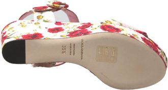 Dolce & Gabbana Multicolor floral print Wedges Floral Ankle Strap Womens Sandals