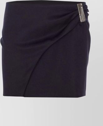 The Attico virgin wool asymmetric mini skirt