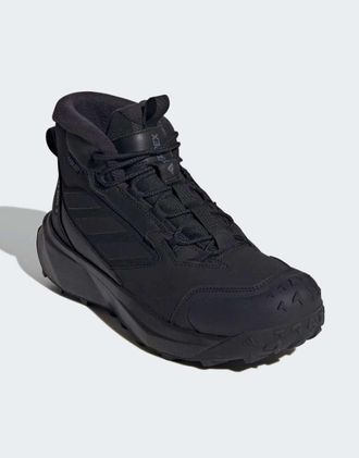 adidas Terrex Winter - Scarponcini in pelle neri con taglio medio-Nero