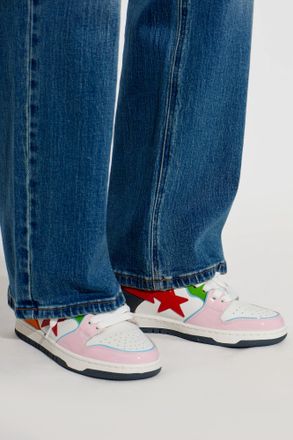 A Bathing Ape Leather Sports Shoes With Logo, Womens, Multicolour