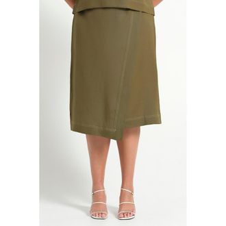 Estelle Sonnet Wrap Skirt in Fern at Nordstrom, Size 18W