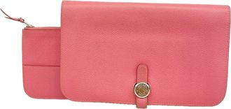 Herm&egrave;s Pink Long Wallet (Bi-Fold) (Pre-Owned)