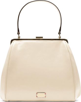 Frances Valentine Katherine Frame Leather Handbag in Oyster at Nordstrom