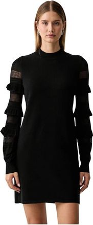 Twinset Mini Gebreide Jurk - Dames - Korte kleedjes - Zwart - S - Wol - Kleedjes