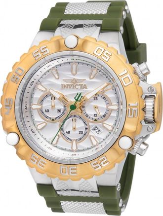Invicta Subaqua Poseidon Chronograph GMT Quartz Silver Dial Mens Watch 48554