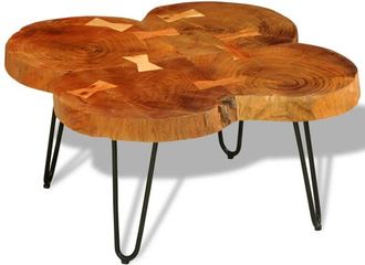 vidaXL Vidaxl - Mesa De Centro Con 4 Troncos Madera Maciza De Acacia 35 Cm