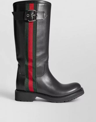 Gucci leather knee-high biker boots