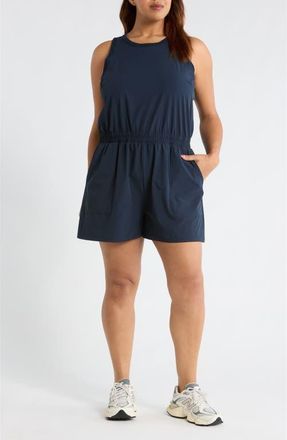 Zella Atlas Short Romper in Navy Sapphire at Nordstrom, Size 1X