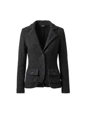M&oacute;veis Conquista Getailleerde blazer in antracietkleurige textuur met klassieke revers