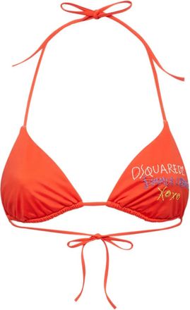 Dsquared2 Top bikini con ricamo - Rosso