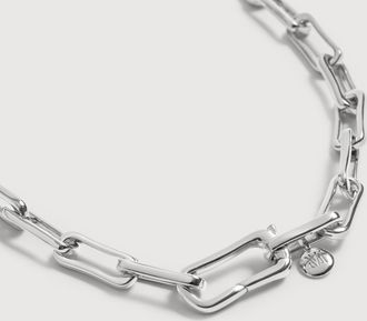 Monica Vinader Sterling Silver MV Alta Charm Necklace
