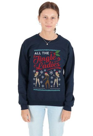 Sanfran Clothing Sanfran - All The Jingle Ladies Christmas Top Fashion Xmas Dancing Single Jumper Sweater - Medium/Navy Blue
