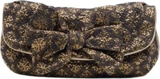 Miu Miu Pre-owned Bow Detail Clutch - Dames - Vintage Clutch - Geel - ONE Size - Leer - Vintage