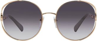 Bulgari Gray Gradient Round Ladies Sunglasses BV6181B 20148G 57
