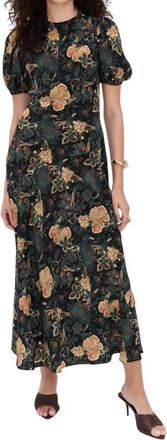 Ulla Johnson Ines Puff Sleeve Midi Dress In Nuit