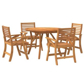vidaXL Juego De Comedor De Jard&iacute;n 5 Piezas Madera Maciza De Acacia Vidaxl