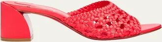 Christian Louboutin 85mm Jane Woven Silk Mule Sandals