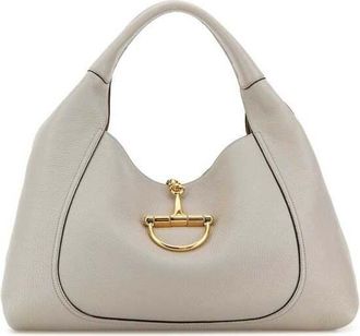 Gucci Light Grey Leather Large Gucci Softbit Shoulder Bag Sphinx Calf Skin Borse A Mano