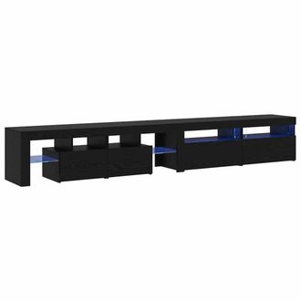 Berkfield Home TV Cabinets 3 pcs with LED Lights Black Oak Engineered Wood