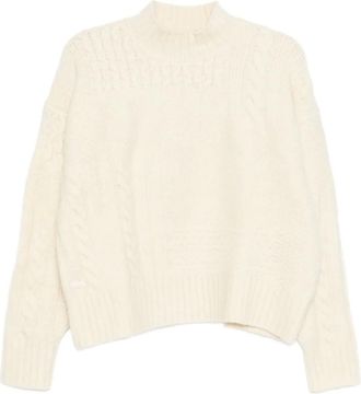 Lacoste mock-neck jumper - women - Wool/Elastane/Polyamide - 38 - Neutrals