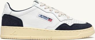 Autry SNEAKERS MEDALIST LOW IN PELLE BIANCA E SUEDE OCEANO