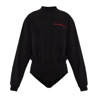 Willy Chavarria Bodysuit met lange mouwen - Dames - Tops - Zwart - Maat: S Katoen