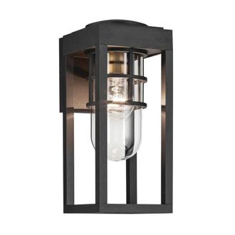 Elstead Lighting Aplique exterior, material compuesto, negro texturizado, H33cm