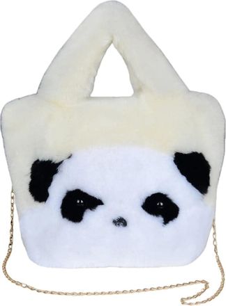 Generic Faux plush bag womens crossbody cute and versatile cartoon mini bag(white)