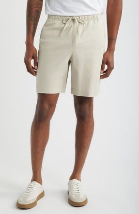 Open Edit Linen Blend Shorts in Beige Birch at Nordstrom, Size X-Small