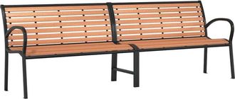vidaXL Garden Bench Brown 231 cm Wood and Powder-coated Steel vidaXL