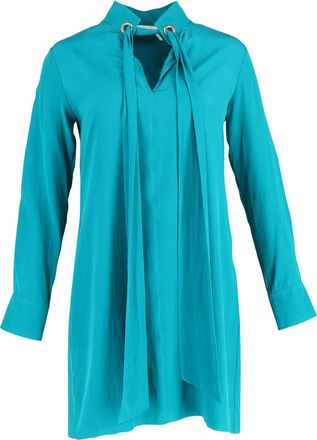 Chlo&eacute; Chlo&eacute; blouse met strik in de hals in turquoise zijde