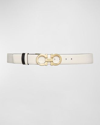 Ferragamo Reversible Leather Gancini Belt