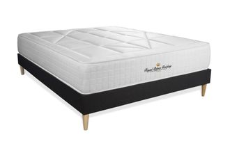 Royal Palace Bedding Somier negro + colch&oacute;n con muelles y viscoel&aacute;stica 140 x 190