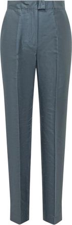 Max Mara Mseorata Pantalone - Dames - Slim Fit Broeken - Blauw - L - Leer - Broeken
