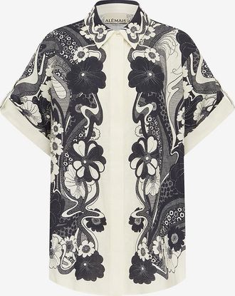 Alemais Kurz&auml;rmeliges Hemd aus Leinen Mickey