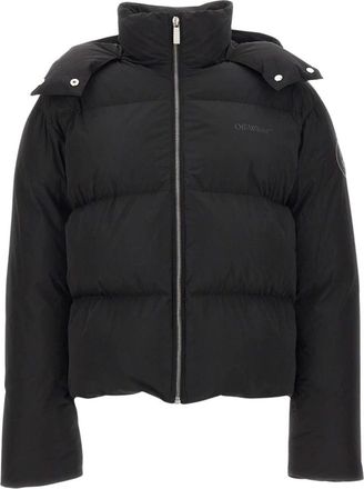 Off-white Cropped Pufferjack - Dames - Winterjassen - Zwart - XS - Jassen
